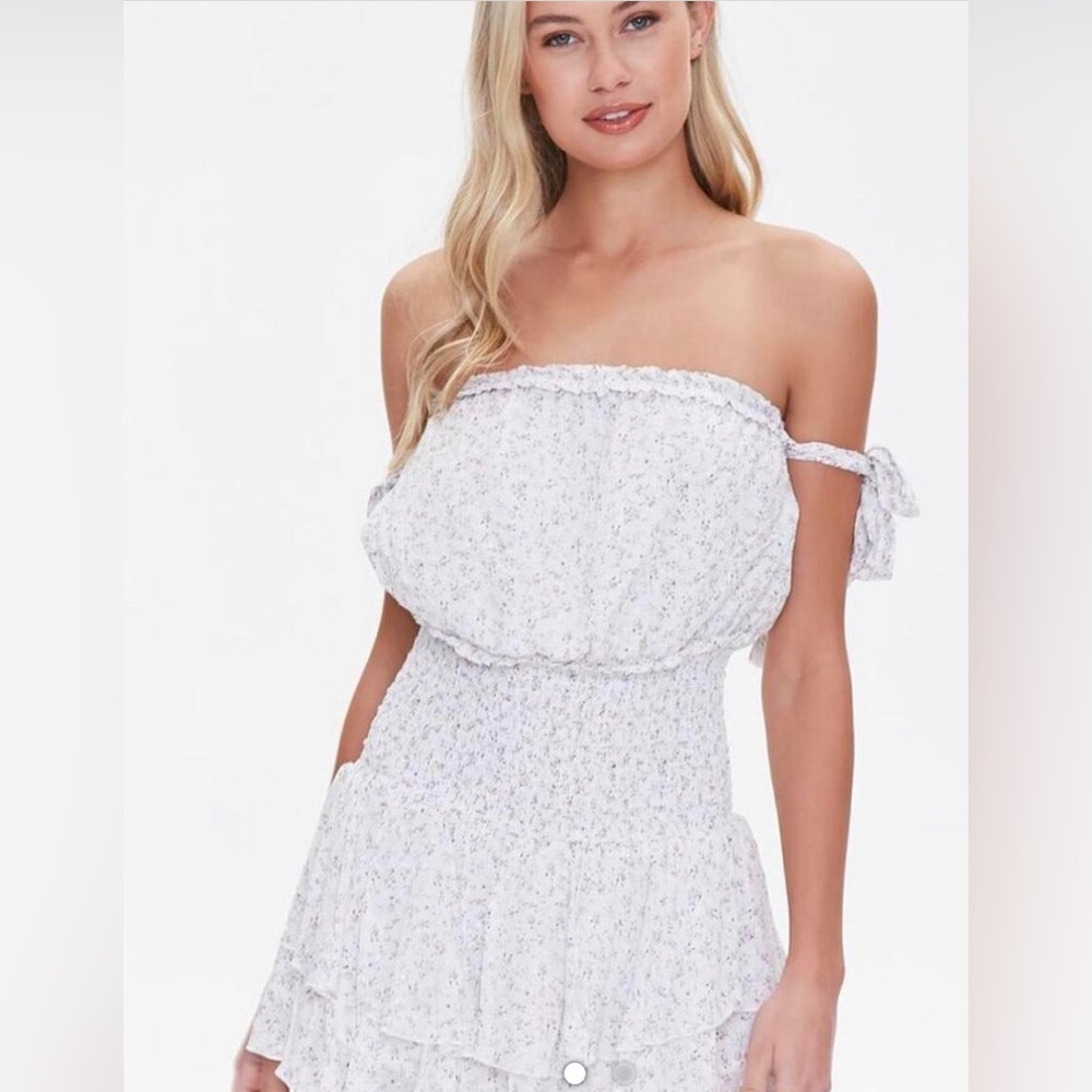 Forever21 White Floral Romper
